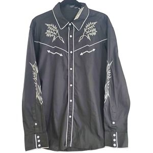 COOFANDY Shirt Men's XL Embroidered Design Western Long Sleeve Button Up $45